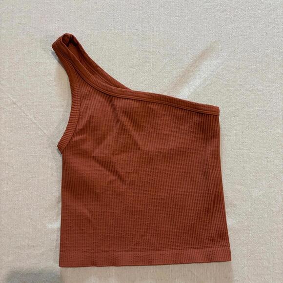 Nikibiki Rust Ribbed One Shoulder Tank - Picture 1 of 4